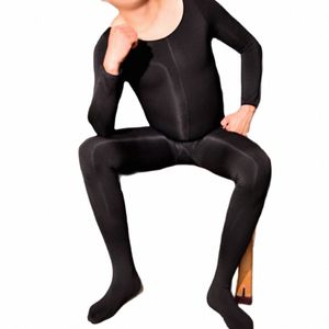 Erkekler Kış Sıcak Bodysuit Termal Spor Vücut STOCKing Tek Parçalı Tulum Kıyafetleri Vee Wrap Playsuit Pijama Siyam Çoraplar O3SI#
