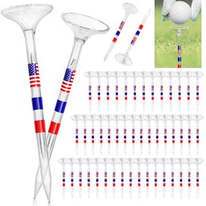 50pcs Golf Topu Tutucu Sürtünme ve Yan Spin Şeffaf Plastik Golf Tees Yeniden Kullanılabilir Golf Aktiviteleri için Kayma Anti-kayma 240323