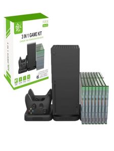 Комплект для хранения 3 в 1 для консоли Xbox Series X, двойная зарядная док-станция, вертикальная подставка, контроллеры, контроллеры, джойстики Game8941419