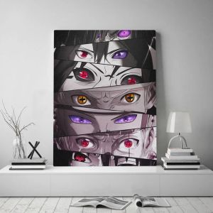 Sayı 60x80cm Sasuke Gözleri Paylaşım Rinnegan Resim Sayılarla Anime Cartoon Diy tuval Akrilik boya duvar sanatı ev dekorasyon
