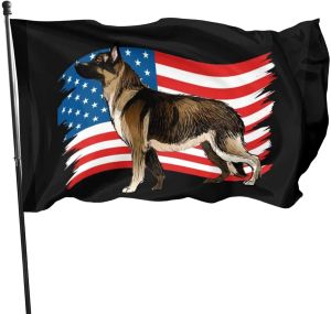 Aksesuarlar Alman Çoban Köpek ABD Bayrak Baskı Bayrağı Kapalı Açık Ev Dekorasyon Bayrağı Polyester Pirinç Düğmeleri Kadın Erkek Hediyeler