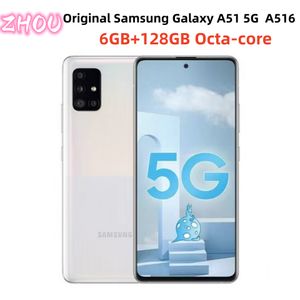 Восстановленный мобильный телефон Samsung Galaxy A51 5G A516, 6,5 дюймов, 128 ГБ ПЗУ, 4G LTE, восьмиядерный смартфон с одной SIM-картой