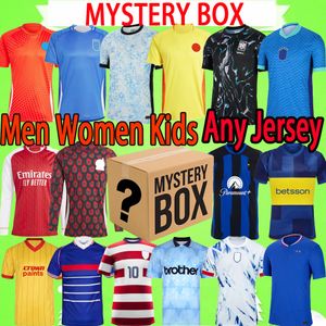 Mystery Boxes 2024 Футбольные майки Любое FC Retro XXXL 4XL Национальная команда Kids Kit 24/25 Слепые игрушки Подарок футбол Рубашка День Родень подарок подарки отправлены в случайный