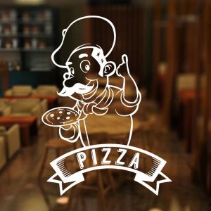 Çıkartmalar Pizza Pizzeria Logo Cook Tabela Pencere Çıkartma Vinil Sanat Ev Dekoru Mutfak İtalyan Restoran Yemek Odası Duvar Çıkartmaları 4130