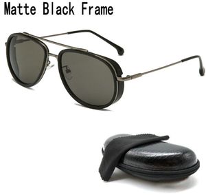 2pcs Mat Siyah Vintage Güneş Gözlüğü Erkek Kadın Gözlüklü Kadın Kılıf Kutusu Temizlik Bezi Retro Klasik Sürüş Gafas De Sol1011945