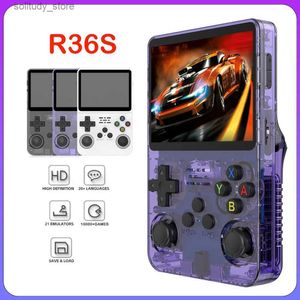 Jogadores de jogos portáteis R36s Cool Handheld Video Game Console Sistema Linux de fonte aberta 3,5 polegadas I Criação R35S Pro portátil Pocket Video Player Gift Q240326