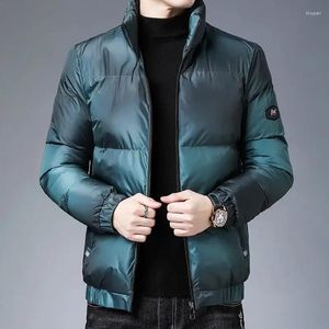 Мужские куртки с подкладкой градиентного цвета, пуховик, короткие парки с воротником, мужские стеганые пальто, корейские предложения высокого качества, зимние