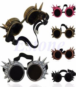 Vintage Retro Victorian Gothic Cosplay Rivet Steampunk Goggles Glasses Welding Punk 5 cores WY270318715217