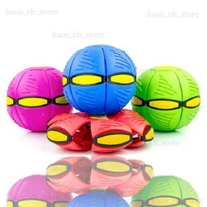Dekompresyon oyuncak LED uçan UFO düz atış disk topu Led Hafif Oyuncak Kid Açık Bahçe Basketbol Oyunu Atma UFO Disk Topları T240325