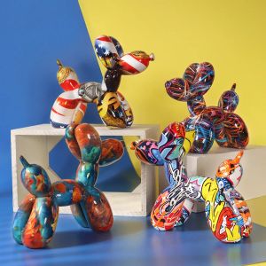 Скульптуры Скандинавского современного искусства, скульптура из смолы, граффити, воздушный шар, статуя собаки, креативная цветная ремесленная фигурка, подарок, домашний офис, настольный декор2023