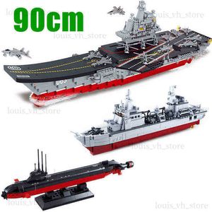 Блоки авианосцы подводные лодки военно -морские суда военные корабль 3D -модельный строительный блок кирпичная военная игрушка для мальчика T240325