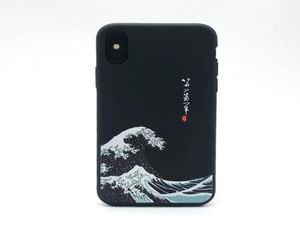 Kanagawa Off Kanagawa Japon Sanat Telefon Kılıfı iPhone 66S77S8plusx Siyah Emposstpu Ultra İnce Çin Style1954385