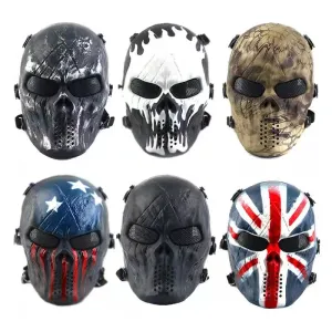Maskeler Taktik Kafatası Maskesi Koruma Koruma Kafatası Maskesi Cadılar Bayramı Maskesi Motosiklet Adam Tam Yüz Airsoft Silah Bisiklet Parti Savaş Oyunu Maskesi