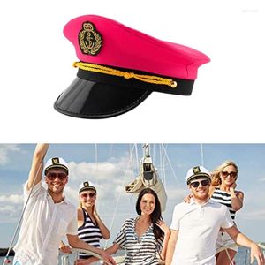 Береты Красная шляпа капитана Яхта Военные шляпы Лодки Шкиперы Корабль Костюм Кепка Темно-морской пехотинец Для мужчин женщин