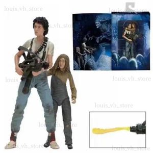 Фигурки NECA ALIEN 2 LT Эллен Рипли Ньют Гигер Ксеноморф Facehugger Aliens Predator Коллекция фигурок Модель ToyS Подарки на день рождения T240325