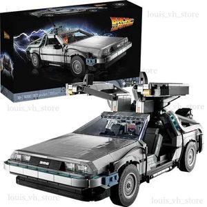 Bloklar 10300 Delorean Gelecek Zaman DMC-12 Makine Spor Araba Yapı Blokları Çocuklar İçin Tuğla Uygun Tuğlalar Hediye Seti T240325