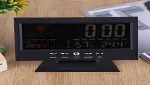 Estação meteorológica colorida lcd digital termômetro higrômetro com luz de fundo despertador controle de voz 1135973