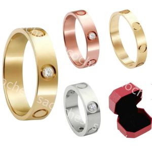 Tasarımcı Yüzük Kadınlar Lüks Altın Yüzüğü Erkekler İçin Seviyor Elmas Moissanit Sterling Yüzüğü Gümüş Takı Vidalı Çift G34A#
