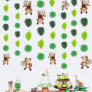 Parti dekorasyon vahşi bir orman safari doğum günü dekorasyonları maymun palm