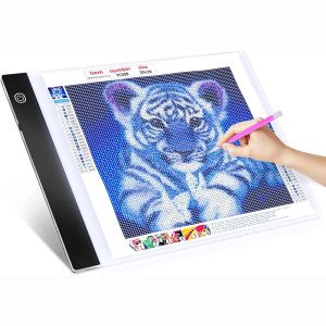 Tabletler A4 Elmas boyama için LED Işık Pedi, USB Powered Light Board Dijital Grafik Çizim için Tablet Sanat Boyama Kurulu