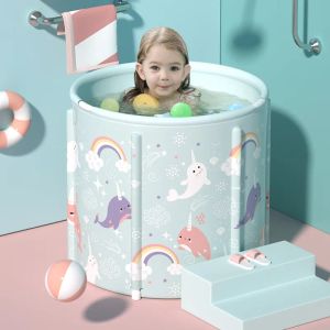 Küvetler çocuk banyo kovası bebek banyo kova bebek yüzme kovası ev katlanabilir yenidoğan banyo yüzme havuzu