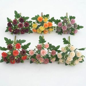 Flores decorativas decoração floral ao ar livre ramo de cravo artificial realista com caule 10 Head Faux Flower Decoration for Home Wedding