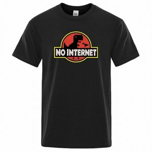 Carto dinozor tişört baskılı hiçbir internet tişört erkek dino tshirt komik harajuku üstleri jurassic çevrimdışı park erkek tişört w9we##