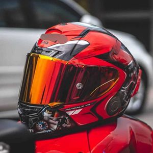 AA Designer Kask Kaskları Moto Shoie Yeni X14 Kırmızı Ant Tüm Mevsimlerdeki Erkekler ve Kadınlar İçin İkinci Nesil Motosiklet Kaskı Hat Model IFR0