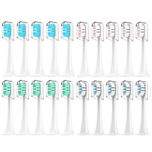 Para xiaomi mijia t300t500t700 sonic cabeças de escova de dentes elétrica substituíveis recarga bocais 4 cores com tampas antipoeira 420 pçs 240325