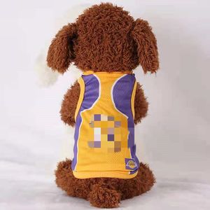 Toptancılar Malzemeleri Giyim Yelek Basketbol Forması Nefes Alabilir Pet Tasarımcı Kıyafetleri Köpek Spor Giyim Bahar Yaz Pamuk Top Gömlek Lakers Büyük Büyük Köpekler 6xl