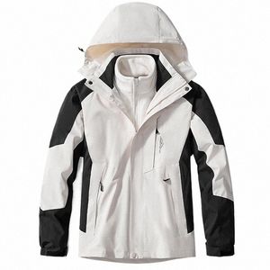 Мужские и женские водонепроницаемые зимние 3в1 Detach Camp Fish Hike Trekking Climb Ski Jackets Дышащие пальто большого размера 5XL для мужчин и девочек U0gy #