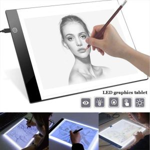 Творческие планшеты Creative Toy A4 Размер 3 уровня Dimmable Copy Poard Led Light Light Box A4 Traws Tablet Led Diamond Painting Light Pad Board для искусства