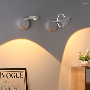 Настенный светильник с датчиком движения, беспроводной тип C, USB ночные огни для кухни, спальни, настенной росписи, гостиной, внутреннего освещения