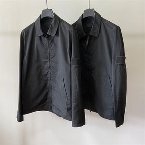 Itália designer de pedra jaqueta preto bússola bordado design jaqueta dos homens lapela pescoço camisa casaco moda ao ar livre homem outerwear M-2XL