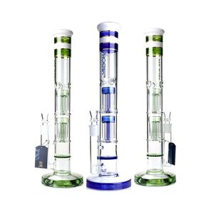 Phoenix Doppel 8 Arme Vorteile Ein Waben -Perk -Filter Bongs Recycler Wasserpfeife Großes Perkolator Bong Rauchrohr 17 Zoll Öl Rigs