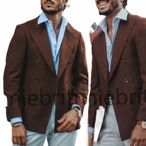 Kahverengi keten erkekler plaj için elbise erkek blazer gündelik pantolon takım elbise tatil kıyafetleri kostüm homme homme cazibe yakışıklı adam 26m4#