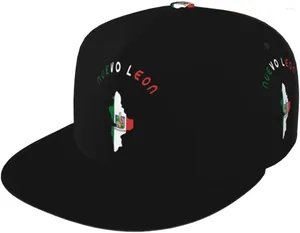 Бейсбольные кепки Нуэво-Леон Мексика Флаги штата Карта Унисекс Классическая бейсболка с 3D принтом Snapback Плоская козырек Хип-хоп Шляпы Мода