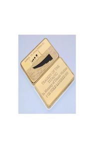 Подарок, 10 шт., позолоченный слиток 24 карата, сувенирный слиток «Трагедия Титаника», 1 унция, многослойное золото 999 cx1864447