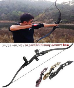 Yay Arrow Avcılığı Okçuluk Bow F179 56 inç 30 - 50 lbs alaşım FPS 170-190 Yatak Çekim için Böğretim Siyahı / Kamufla / Kamu / Kamu