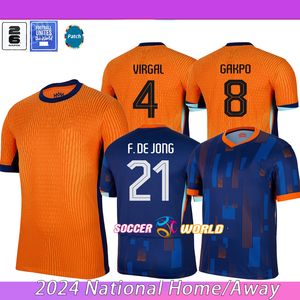 24 25 Hollanda Memphis Avrupa Holland Futbol Jersey 2024 Euro Kupa Hollanda Milli Takımı Futbol Gömlek Erkek Çocuklar Kiti Uzak Memphis Xavi Gakpo Futbol Üniforma