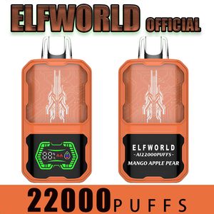 Orijinal Elfworld şok fiyatı Yeni Ultima Pro 22000 Pufs 0%2%5%5%26ml E-sıvı iyi atomize elektronik 15K18K20K Teknik Teslim Edilebilir Vape Elf Hava Akışı LED Ekran Çubuğu