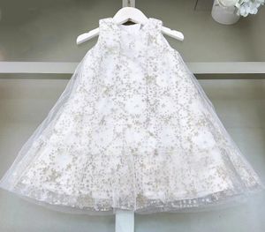2024 Новое весенне-летнее детское платье для девочек, милое платье принцессы без рукавов с принтом
