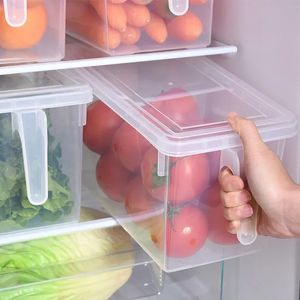 Cozinha transparente pp caixa de armazenamento grãos armazenamento conter selado casa organizador recipiente de alimentos caixas de armazenamento de geladeira