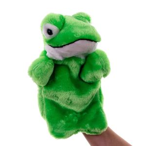 Hayvan El Kukla Bebekler Kurt Ayı Köpekbalığı Frog Peluş El Bebeği Erken Eğitim Öğrenme Oyuncakları Çocuk Marionetes Christams Puppets02