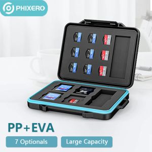 Kılıflar Phixero Taşınabilir EVA Çanta Saklama Kutusu 2,5 inç HDD M2 SSD TF CF Micro SD Bellek Kartı Sabit Sürücü Disk Kapak Kılıfı Caddy Cep