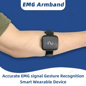 Трекеры EMG Armband Сухой электрод Датчик мышц Носимое устройство Управление жестами Игровой робот Bluetooth с верхним программным обеспечением для ПК для Arduino