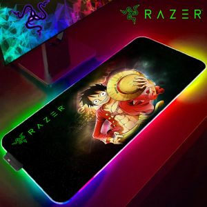 Pedler oyun fare ped rgb goliathus razer tek parça mokey D. luffy bilgisayar fousepad led mause halı klavye xxl anime serin paspaslar