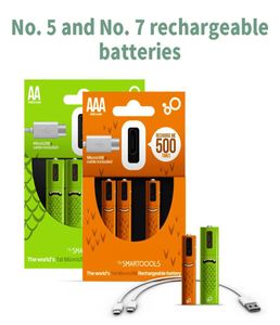USB şarj edilebilir Batterys No 7 AAA12V NIMH Pil 5v80mA Şarj Etkin Piller4204636