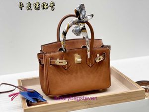 Hremms Birkks Totes Orijinal Deri Mini Messenger Torbası 2024 Cowhide Womens Handbag, Birinci Kat Çantasında Gerçek Logo ile