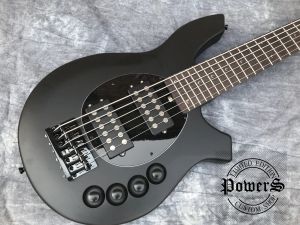Gitar Çin'in OEM Electric Bas Gitar M Bongo Metal Siyah Renk 6 Dizeleri HH Aktif Pikaplar Aktif Elektronik Ücretsiz Kargo
